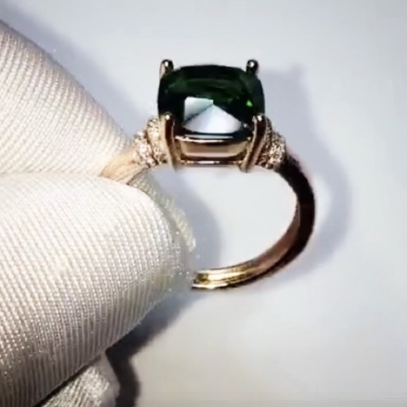 🆕18k RG/925 Silver Lab Created Emerald Ring - Picture 4 of 8